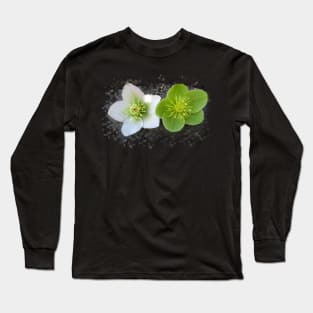 wonderful blooming flowers in green and white Long Sleeve T-Shirt